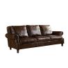 Buy cheap Dark Brown Real Soft Leather Sofa Set , 3 Seater Leather Sofa Couch Settee Sumptuous Type from wholesalers