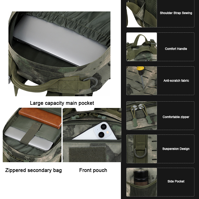 Waterproof Oxford Tactical Backpacks Mountaineering Assault Pack Custom Size