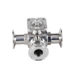 Manual Sanitary Stainless Steel 304/316L Tri-Clamp 3 Way Ball Valve with High