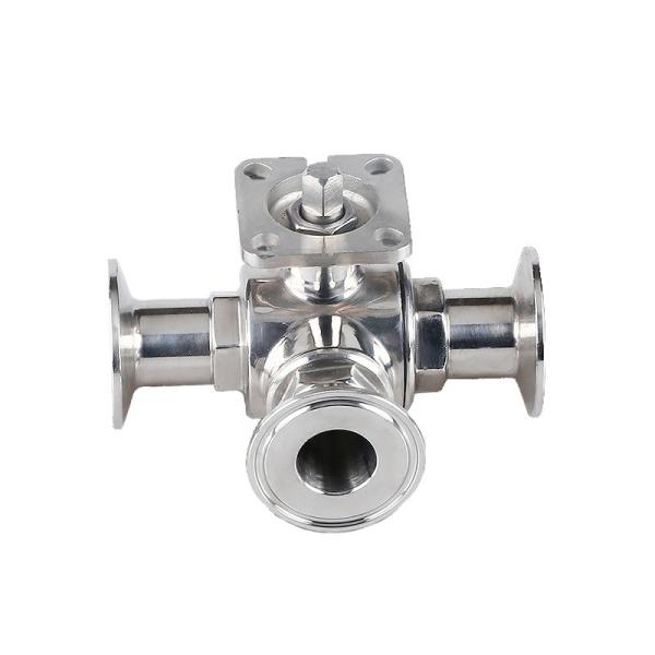 Manual Sanitary Stainless Steel 304/316L Tri-Clamp 3 Way Ball Valve with High