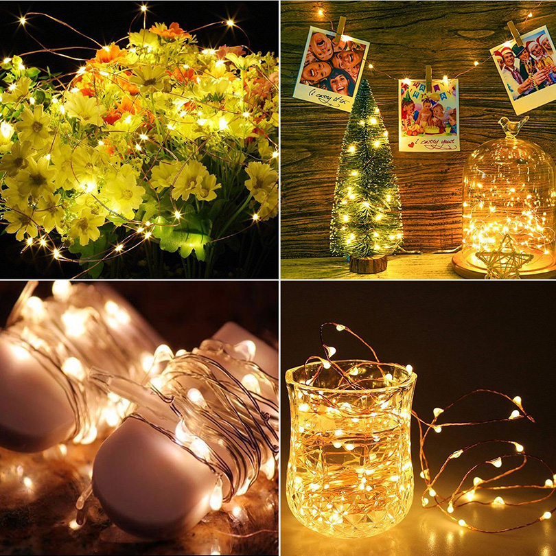 Waterproof Fairy Light CR2032 Battery Powered LED Mini Christmas Light Copper Wire String Light For Wedding Xmas Garland