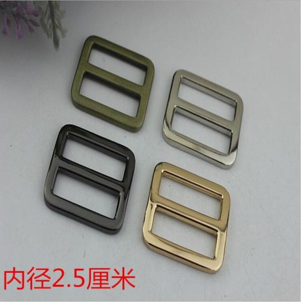 Custom zinc alloy 25 mm nickel color metal adjustable strap slide buckle for
