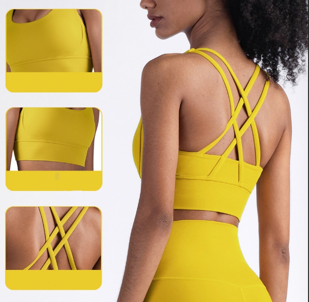 OEM/ODM Bust Line Design Beautiful cross straps Back Three Dimensional Sense Yoga Tank Top Spring Activewear Yoga Vest