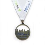 Antique Triathlon Metal Sports Medal Round With Die Casting Sponsor Logo