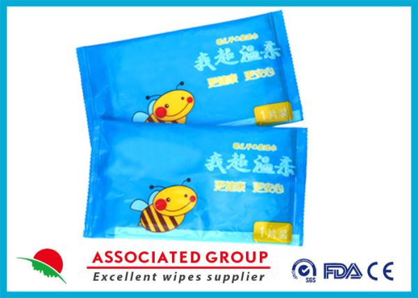 Single Piece Baby Wet Wipes , 55gsm 10PCS / Bag Water Baby Wipes No Fragrance