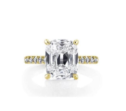 Buy cheap White CZ 925 Sterling Silver Engagement Ring 18K Gold Plated Baguette Cut from wholesalers