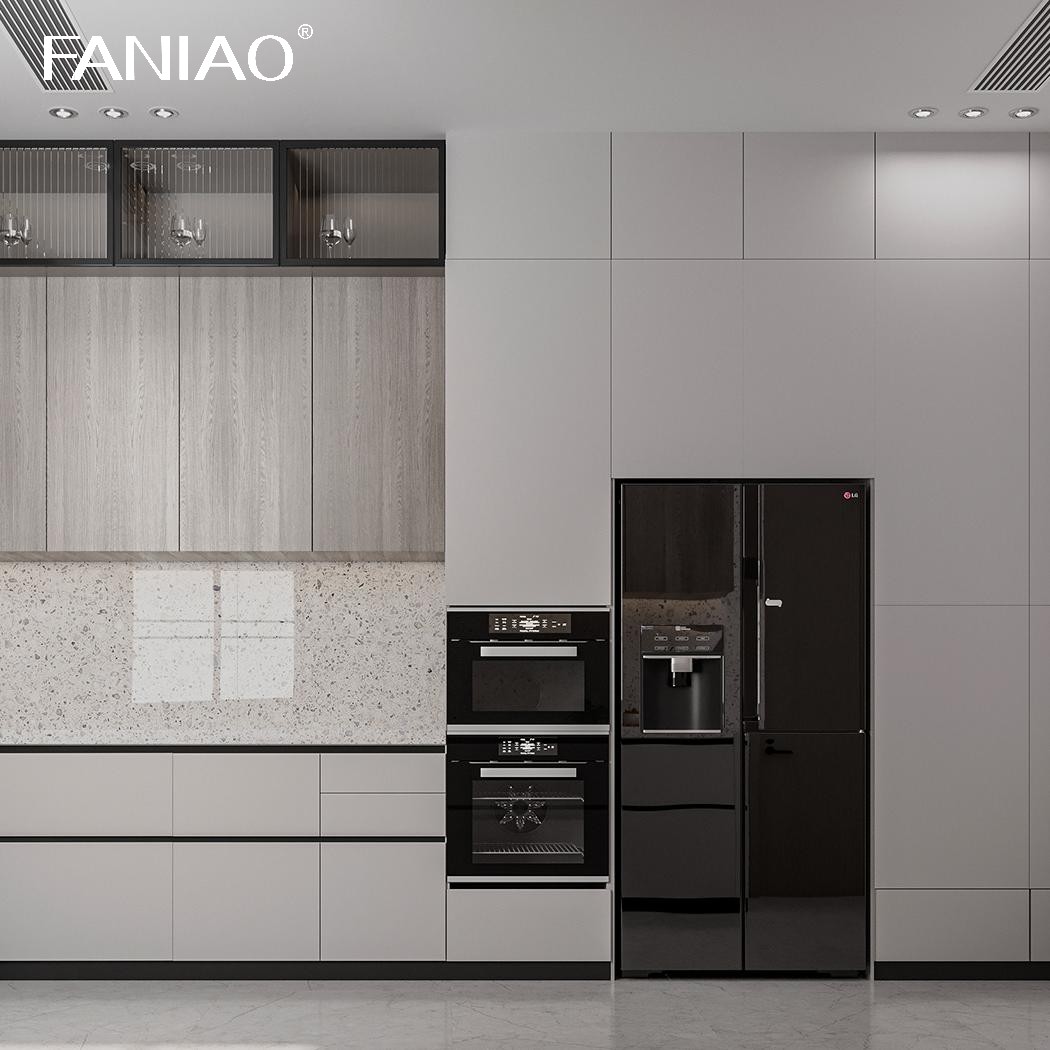 Factory Direct Supply Kitchen Furniture Manufacturer Wood Melamine Kitchen Cabinet