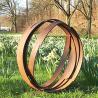 Buy cheap Rusty Outdoor Corten Steel Sculpture Line Cross Shape Rustic Rings Garden Centerpiece from wholesalers