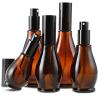 Buy cheap 100ml Amber Glass Travel Bottles Cosmetic Cream Pump Bottle Dispenser Container from wholesalers