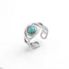 Buy cheap Ring women's fashion niche design sense titanium steel peacock stone women's ring light luxury temperament versatile open index finger ring from wholesalers