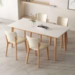 6 Seater Dining Table Set With Leather Or Fabric Chairs