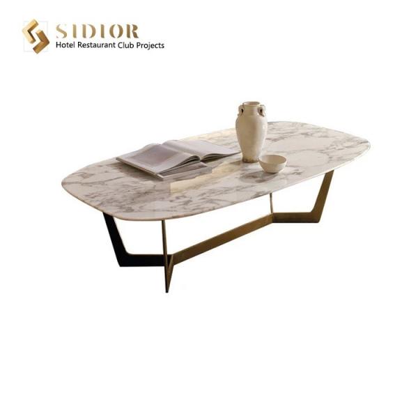 Buy cheap SGS Luxury Marble Top Coffee Table Rectangle Centre Table For Drawing Room from wholesalers