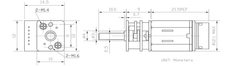 Dc Motor Encoder Gear JGA12-N20B Metal Gear Dc Motor With Encoder Dc Gear Motor 6v