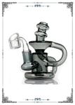 Klein Recycler Dab Oil Rigs With Showerhead Perc Glass Water Pipes Bong Smoking