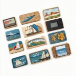 New design custom logo National tourist souvenirs Wood Carving Wood Fridge