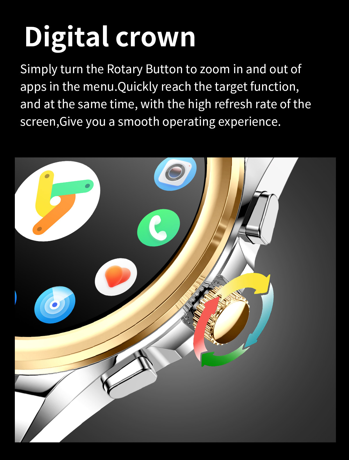 All Metal Amoled Bluetooth Calling Smartwatch Sports Mode Round Shape