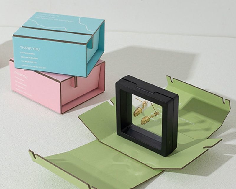 Valentine Cosmetic Carton Handcraft Custom Printing Foldable Cardboard Jewelry Jewellery Folding Paper Wedding Party Festival Small Gift Packing Box