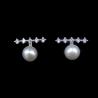 Buy cheap European Silver Pearl Earrings Sun Shape Pure 925 Jewelry For Women from wholesalers