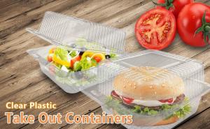 China Clamshell Hinged Blister Salad Foldable Pack, Compartment Meal Prep Container Airtight Take Away Lunch Box on sale