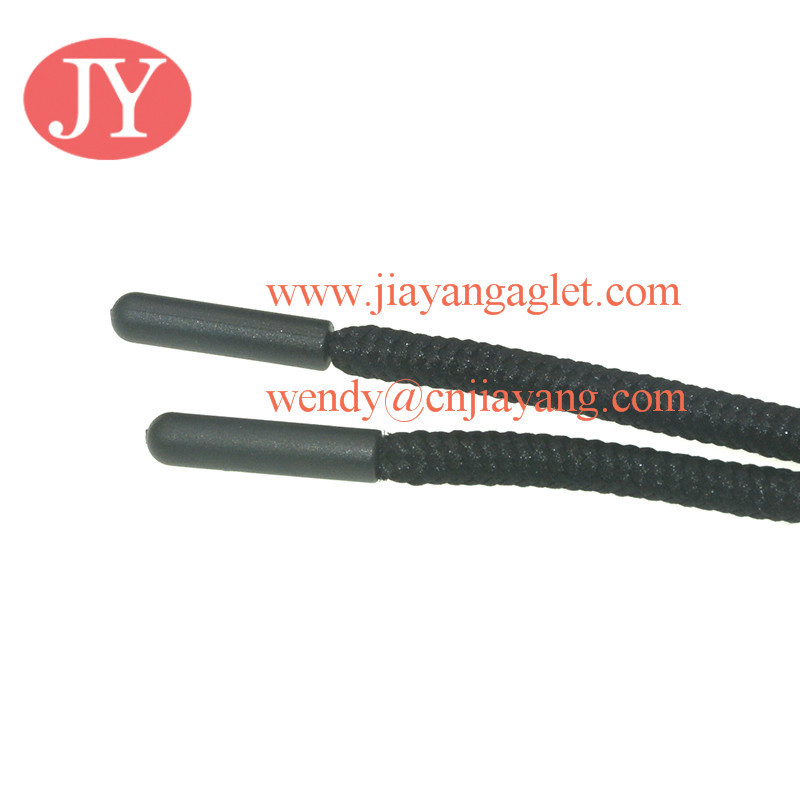 Jiayang black round drawstring elastic drawstring colorful cord for hoodie Flat Drawstrings Board Shorts