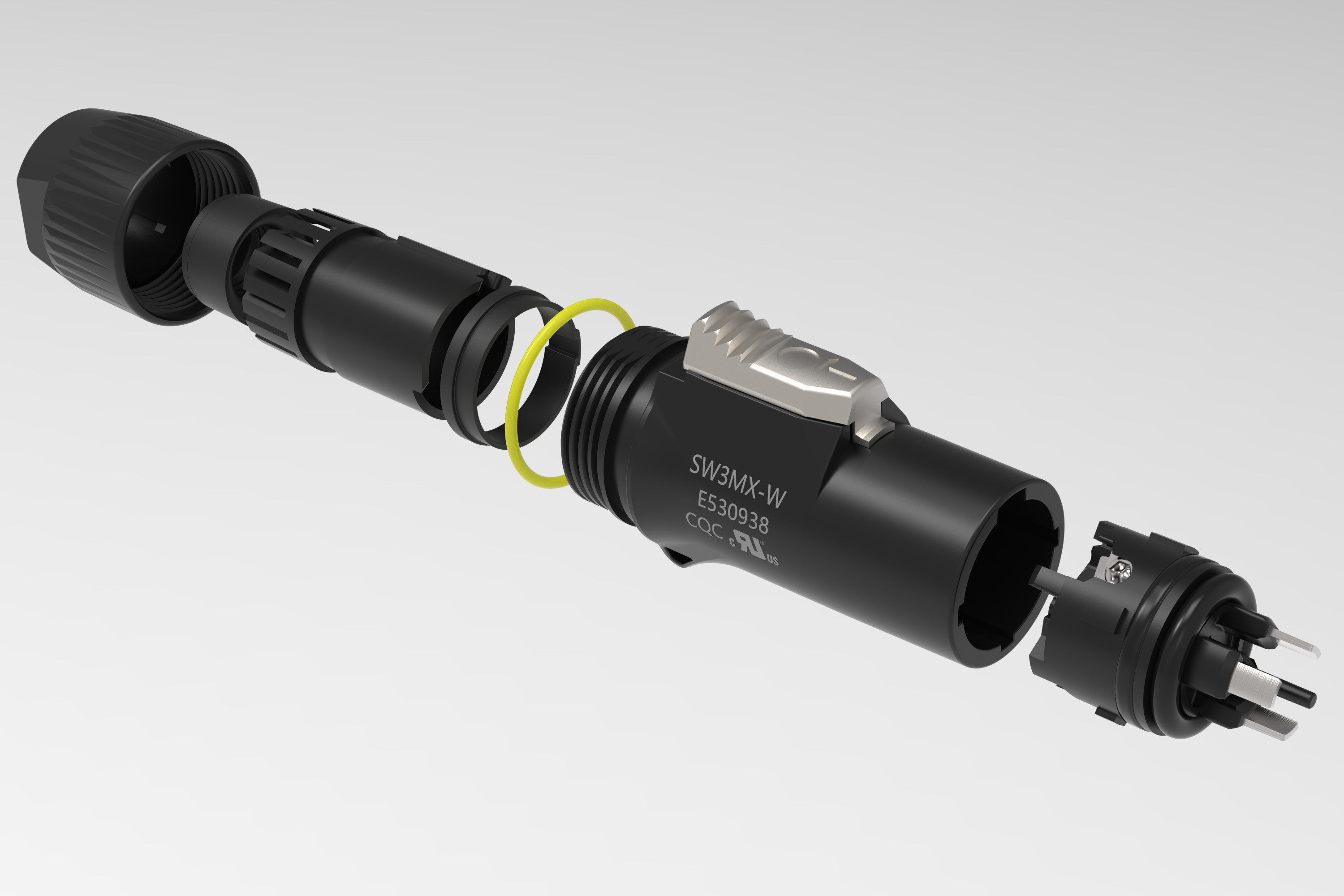 CQC、CE、UL Waterproof Powercon Plug Black Connector 250v 20A Precision Waterproof 3-Core Powercon LED Connector AC Female Male Socket 3-Pin Trailer