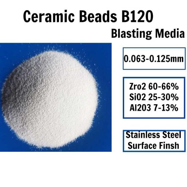 Buy cheap 700HV Good Sphericity 85% Zirconia 0.125mm B120 Ceramic Blasting Media from wholesalers