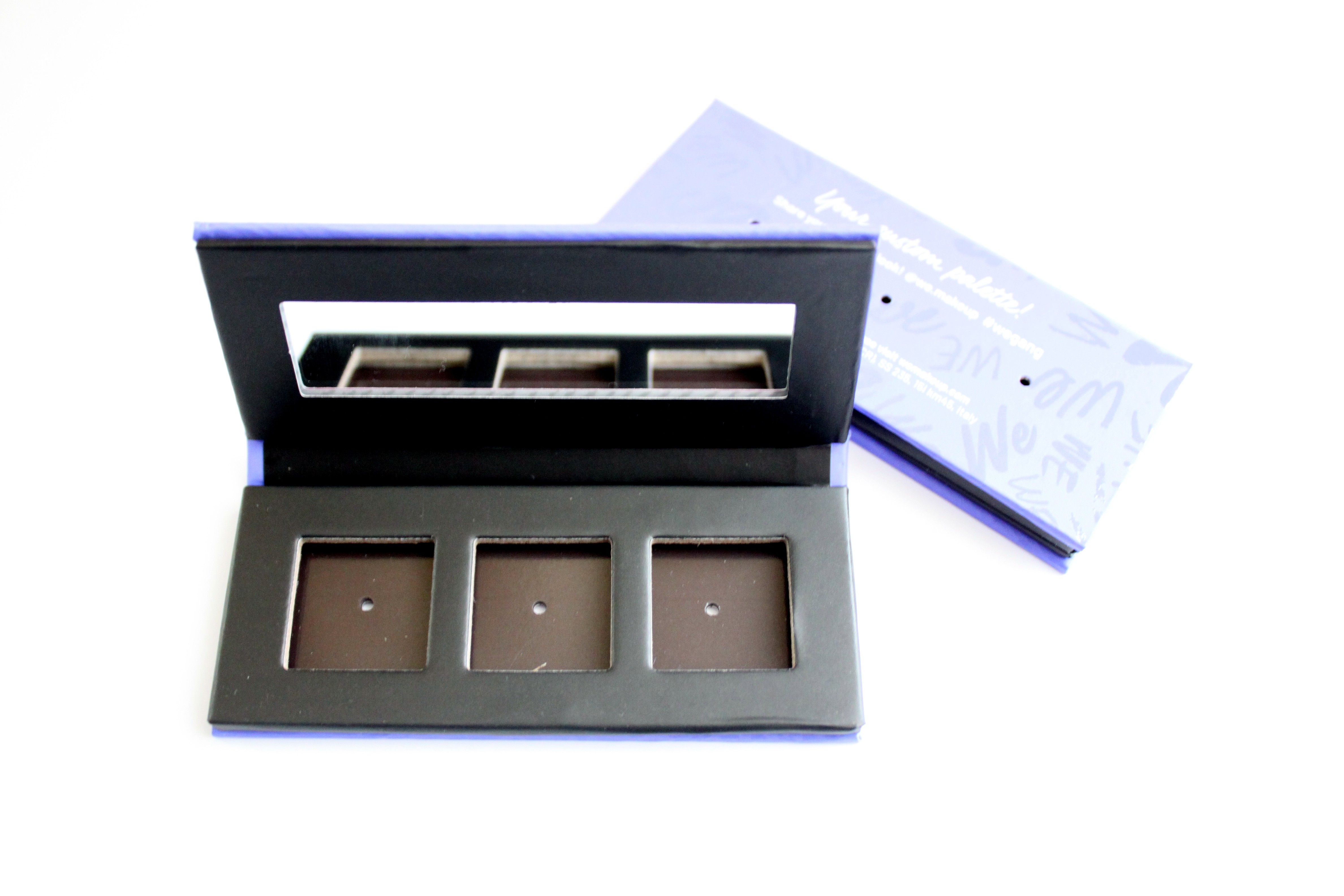 3 Pans Makeup Empty Magnetic Palette UV Finished With Holes