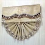 European style light luxury fan shape velvet blue Roman blind blackout