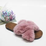 Janbal ODM Womens Soft Bottom Slippers cross strap Furry House Slippers