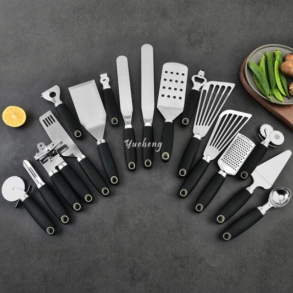 Buy cheap Cooking Tool Set Kitchen Gadgets Cookware Utensils Tools Stainless steel Kitchen Accessories Soft handle Black color from wholesalers
