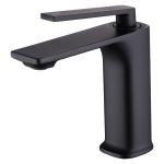 Single Hole Matte Black Bathroom Taps Deck Mounted Single Lever Basin Mixer