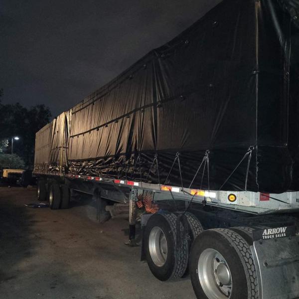 Buy cheap Lumber Tarp PVC Truck Tarps Load Cover Heavy Duty PVC Flatbed Tarp 16x27+4x8 from wholesalers