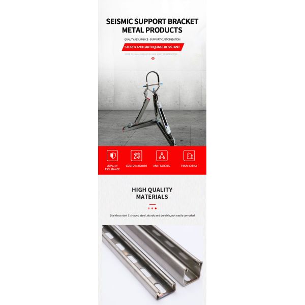 Corrosion Resistant Galvanized Seismic Brackets For Bolted Installation Seismic Brace For Pipe