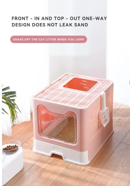 Buy cheap Large Space Cat Litter Box Enclosed Box Foldable self cleaning litter box from wholesalers