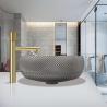 Buy cheap Dark Grey Crystal Glass Vessel Sinks Bathroom Vanity Wash Sink Above Counter from wholesalers