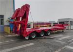Tri 3/4 Axles Goosneck Low Base Trailer 100T Max Payload For Transport Heavy