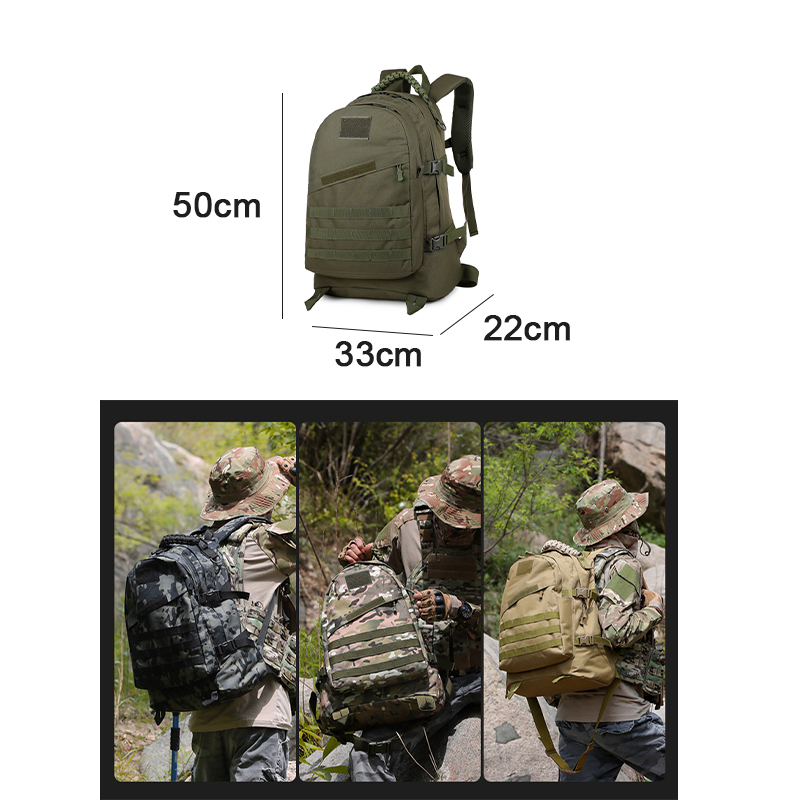 OEM Logo Unisex Tactical Hiking Backpacks 45L Gym Bag Rucksack Multifunctional
