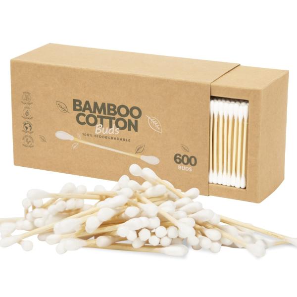 Buy cheap Organic Cotton Swabs 600 Pack - Biodegradable Vegan Bamboo Cotton Buds With Plant-Based Packaging, Wooden Ear Swabs from wholesalers