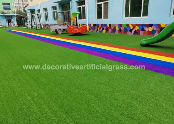 Buy cheap 14000D Colored Artificia Synthetic Grass Lawn 30mm For Kindergarten Rainbow from wholesalers