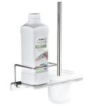 Wall-Mounted stainless steel holder and metal handle toilet brush bathroom