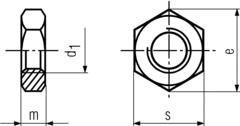 M14-1.5/M14-2.0 Chamfered Hexagon Thin Nut DIN439,ZINC Plated,Grade 4.8