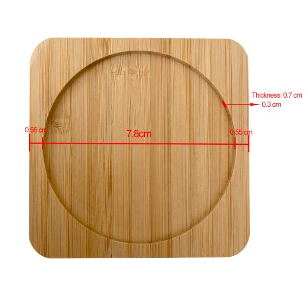 Buy cheap 6 Pack 9cm Bamboo Coasters Round Shape Laser Logo Bar Home Cup Coasters from wholesalers