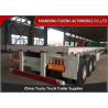 Buy cheap 40ft 20ft 3 Axles Flatbed Container Trailer , Container Semi Trailer 60-70Tons from wholesalers