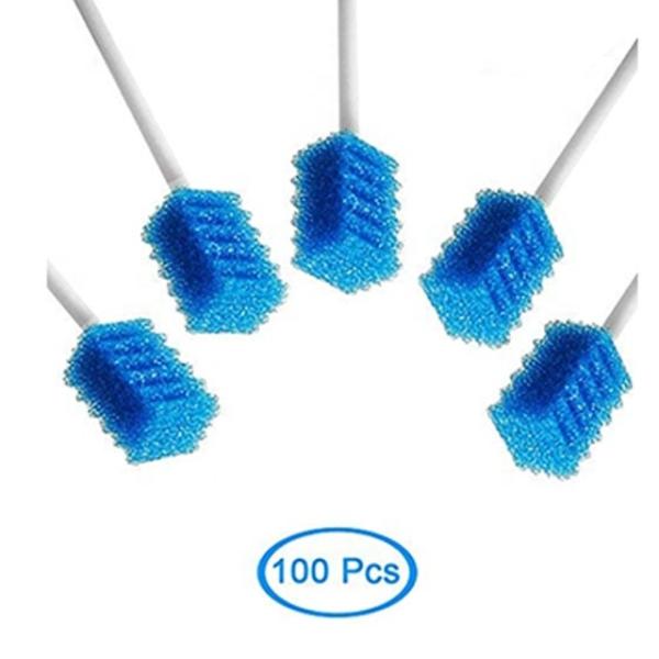 Buy cheap Disposable Oral Swab for Mouth Cleaning Sponge Swabs-Blue 100 Counts from wholesalers