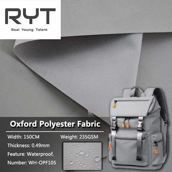 100% Polyester Woven Durable Waterproof PU For Camping Bag Carrier Backpack And