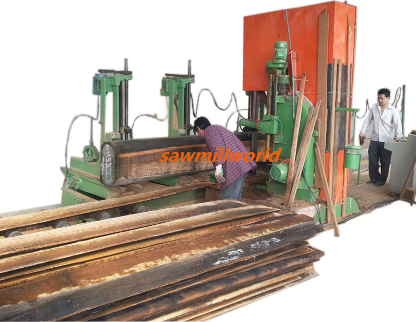 Vertical band sawmill with CNC carriage automatic wood cutting machine