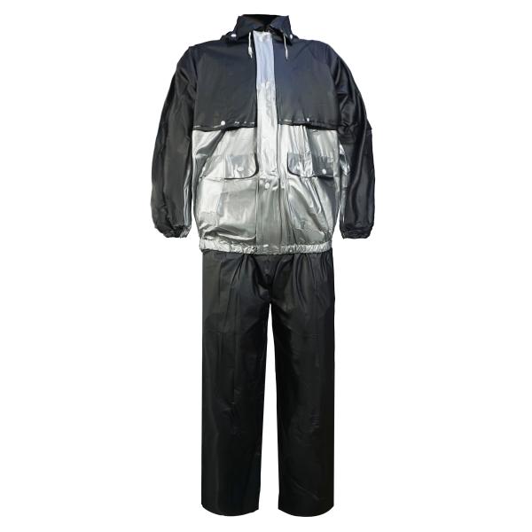 Silver Reflective Cycling Rain Jacket Coat Lightweight Breathable Reflective