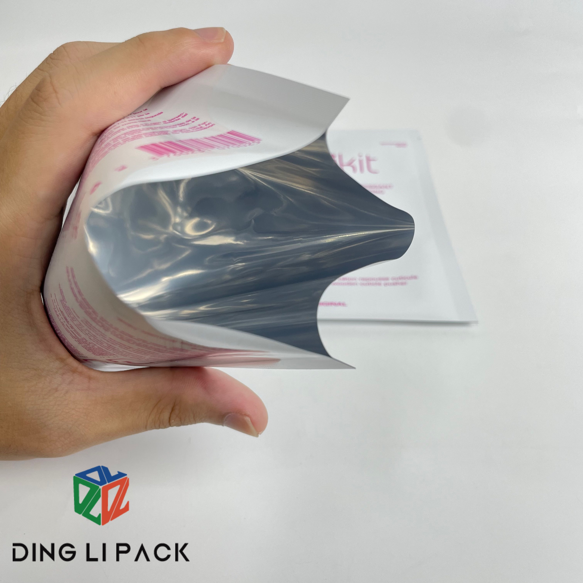 Custom Printed Logo Design open top heat foil aluminum heat seal 3 sides sealing bag vacuum uk on
