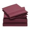 Buy cheap 80gsm Microfiber Three Lines Embroidery Bed Sheet Set 4pcs for Bedroom from wholesalers