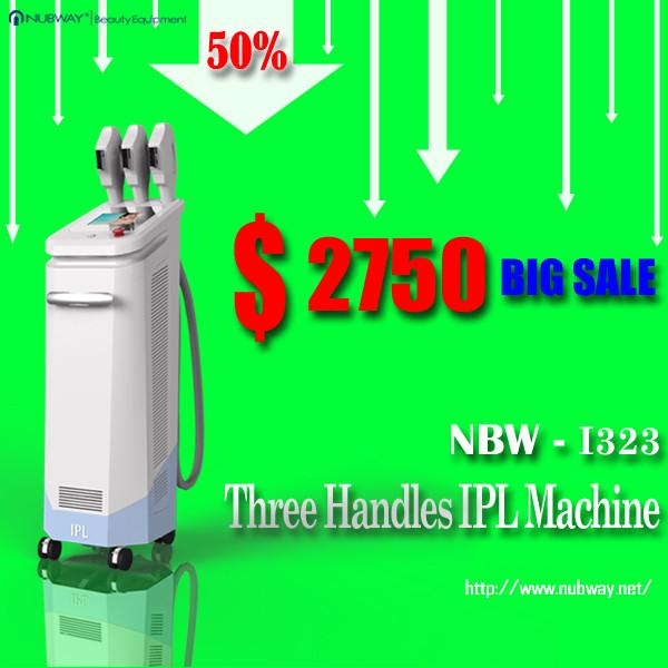 Amazing 50% discounts off! 3 handles wrinkle removal and hair removal ipl beauty